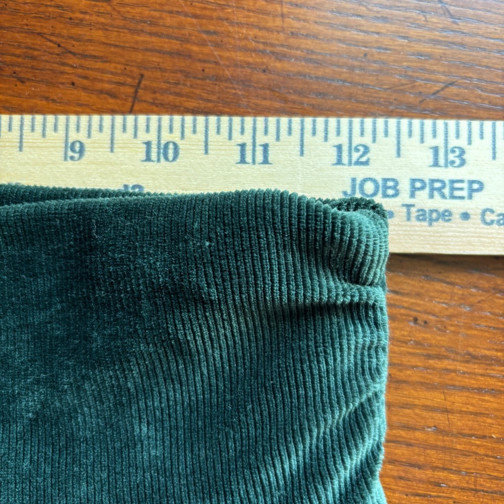 Earthbound Trading Co Boho Green Velvet Corduroy Flare Pants Bell Bottoms Medium - Picture 11 of 13